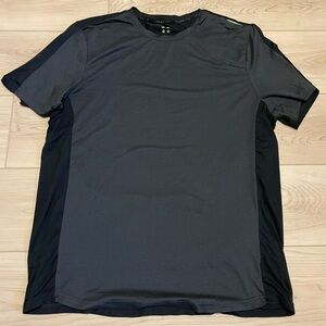 Grand AC large workout/stretch shirt with spandex dark gray/black two-tone